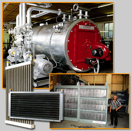 thermooil boiler, hot water boiler, heat exchanger, steam boiler, accessories